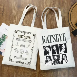 KATSEYE Handbags Fashion Handbag Canvas Bag Tote Ladies Casual Shoulder Bag Reusable Shopping Bags